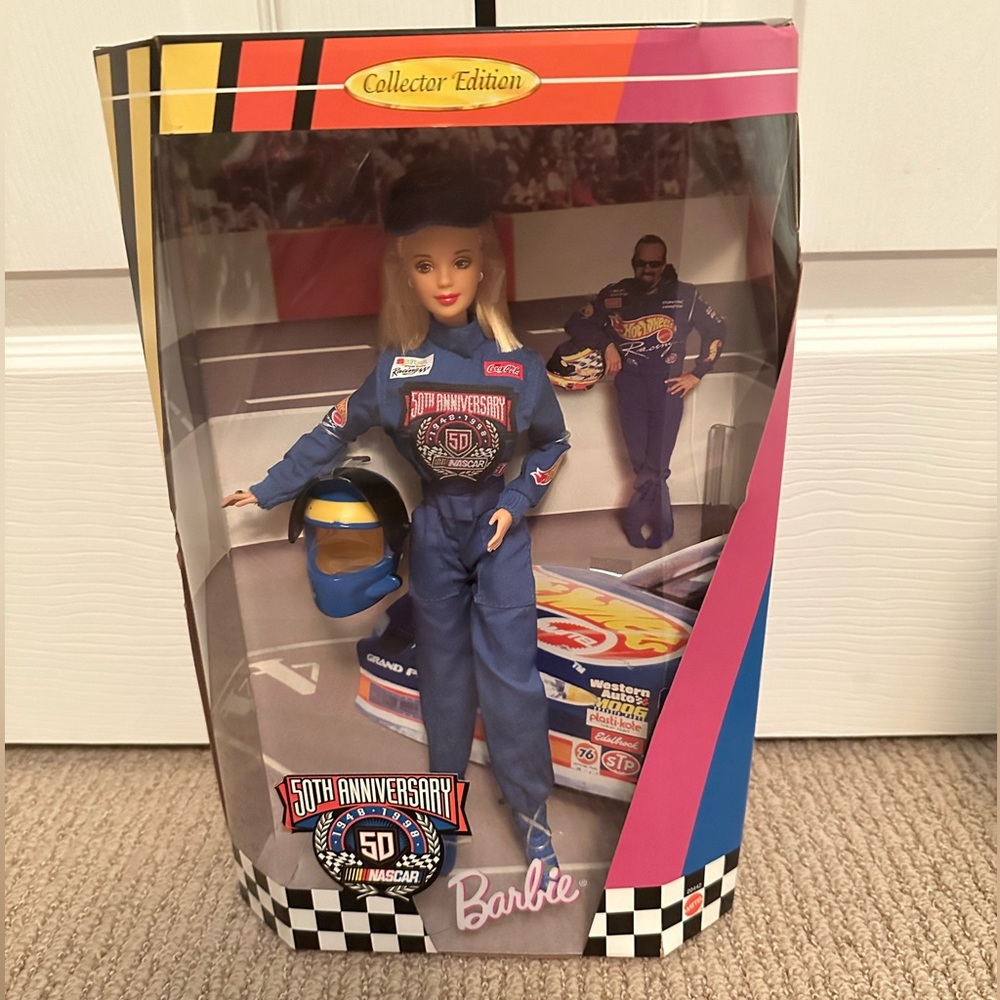 New in Box 1998 Collector Edition 50th Anniversary Nascar Barbie